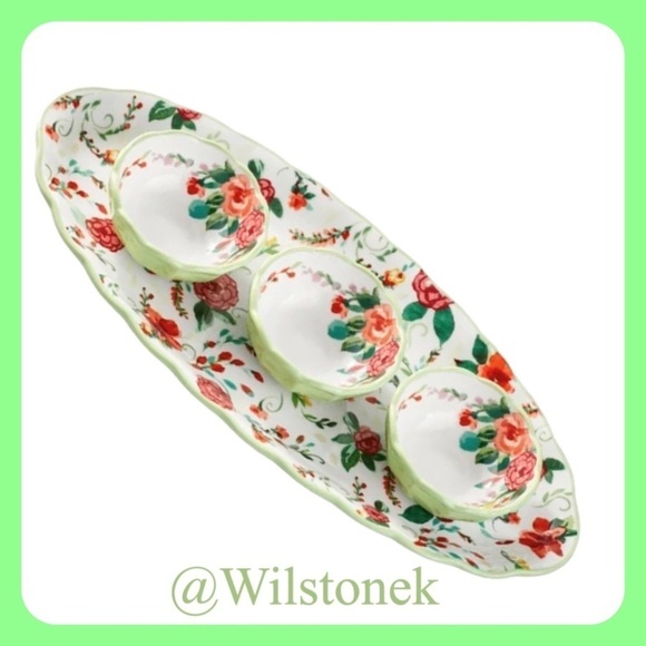 The Pioneer Woman Painted Meadow 4-Piece Ceramic Condiment Set - Picture 1 of 6